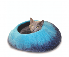 Ombre Wool Pet Cave - Navy & Turquoise